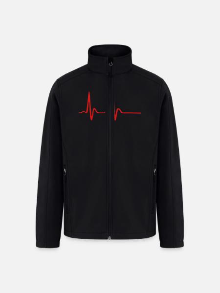 Heartbeat, ECG, EKG - Men’s Soft Shell Jacket - black