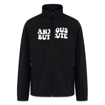 Anxious But Cute Anxiety Fighter Fun - Men’s Soft Shell Jacket - black - Front