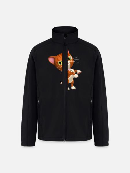 Orange Tabby Cat - Men’s Soft Shell Jacket - black