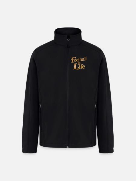 "Football: A Life's Passion" - Men’s Soft Shell Jacket - black