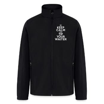 Keep Calm and Tip Your Waiter - Men’s Soft Shell Jacket - black - Front