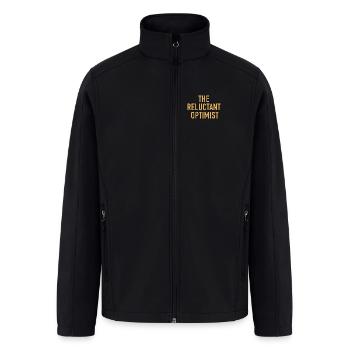 The Reluctant Optimist - Text Only - Men’s Soft Shell Jacket - black - Front