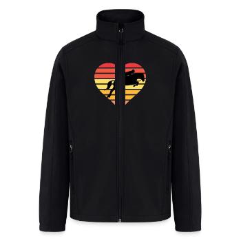 Retro Sunset Horse Lover Rider Equestrian Horseman - Men’s Soft Shell Jacket - black - Front