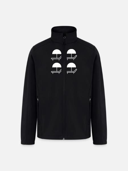beach umbrella icon - Men’s Soft Shell Jacket - black
