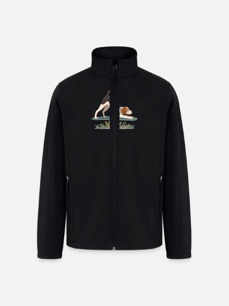 Yogi the Downward Dog - Men’s Soft Shell Jacket - black