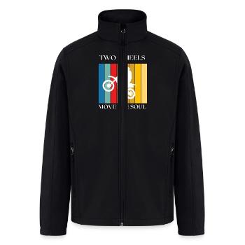 Two Wheels Move the Soul Vibrant Motorcycle Design - Men’s Soft Shell Jacket - black - Front