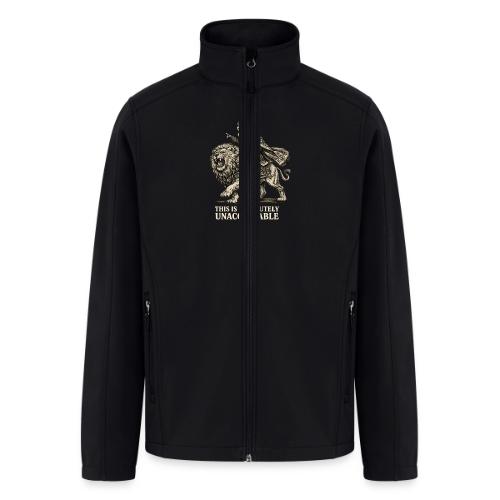 Funny Raccoon King Riding Lion Vintage Meme Art - Men’s Soft Shell Jacket