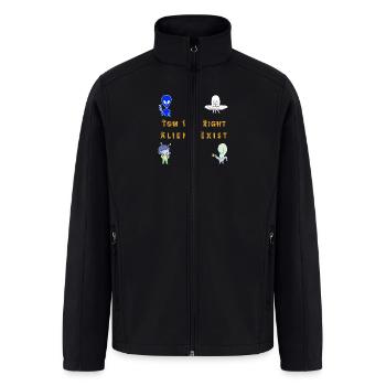Cartoon Aliens Celebrate "Tom Was Right" - Men’s Soft Shell Jacket - black - Front