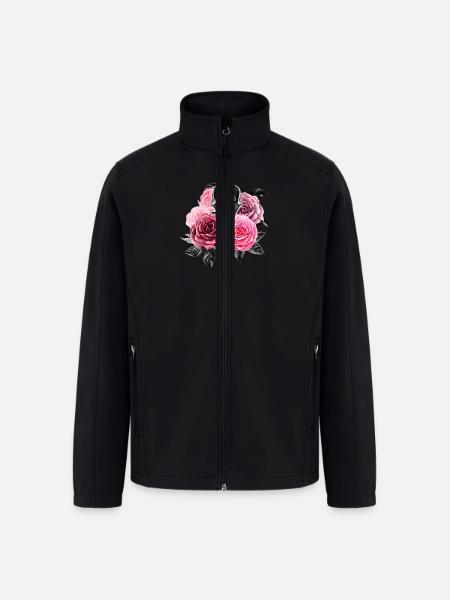 Roses and Skull Dagger - Men’s Soft Shell Jacket - black