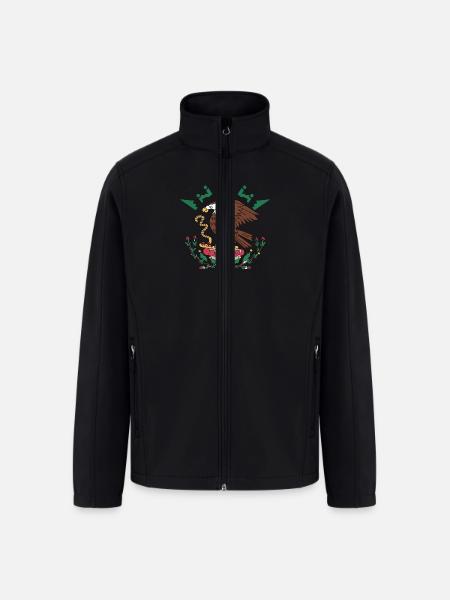 Mexican Eagle Aztec Style - Men’s Soft Shell Jacket - black