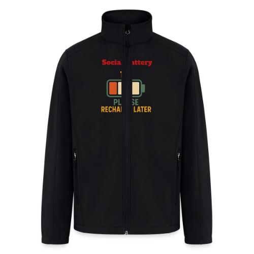 Social Battery 1 Percent Funny Saying tshirt - Men’s Soft Shell Jacket