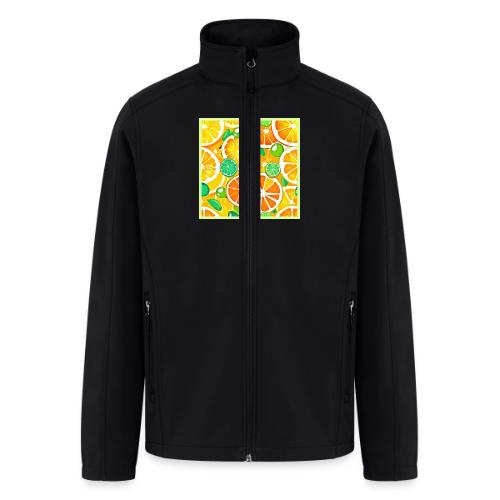 Vibrant Citrus Medley - Fresh & Juicy Slices - Men’s Soft Shell Jacket