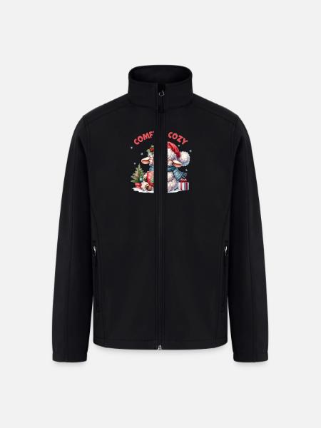Comfy Cozy, Cute Christmas - Men’s Soft Shell Jacket - black