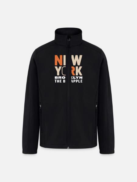 New York Brooklyn - The Big Apple Classic Design - Men’s Soft Shell Jacket - black