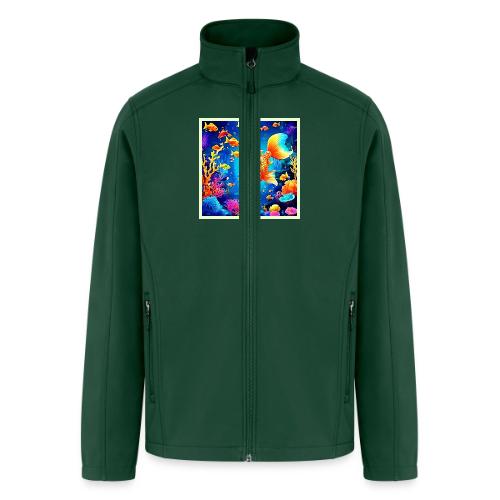 Vibrant Underwater Fish World Design - Men’s Soft Shell Jacket