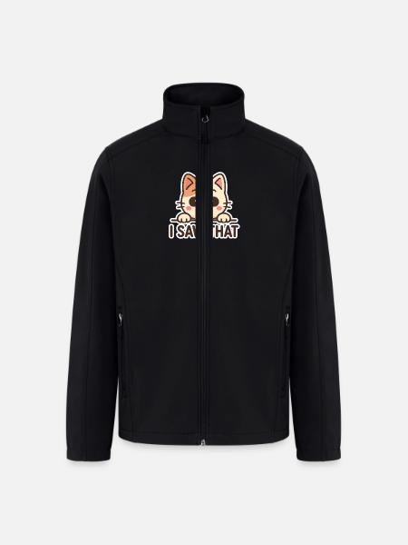 i saw that cat - Men’s Soft Shell Jacket - black