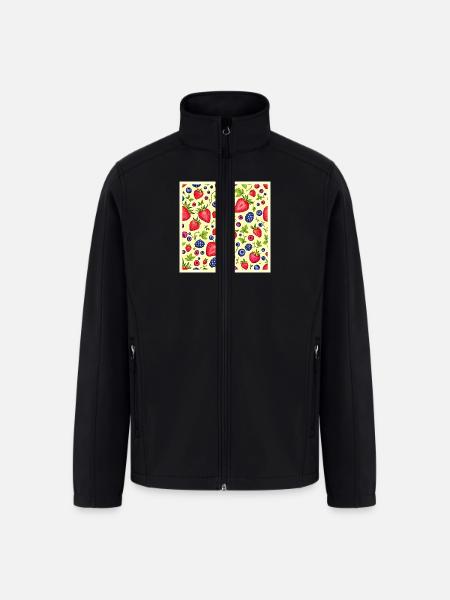 Mixed Berry Seamless Pattern - Men’s Soft Shell Jacket - black