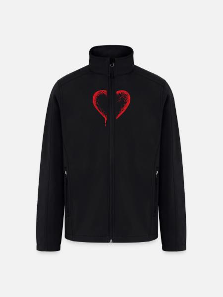 Broken heart - Men’s Soft Shell Jacket - black