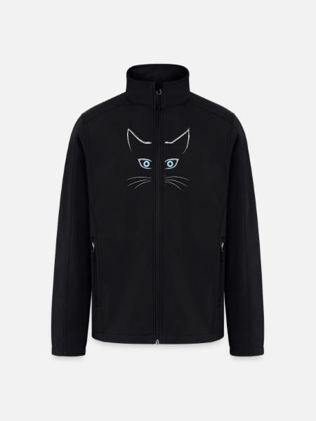 Cat's face - Men’s Soft Shell Jacket - black