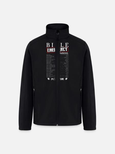 Bible Emergency Numbers - Men’s Soft Shell Jacket - black