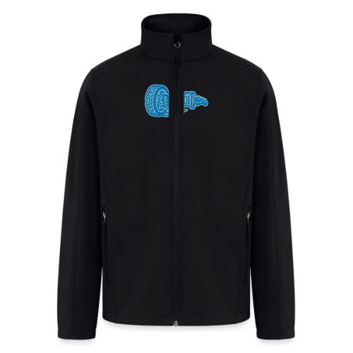 The D® - Detroit Wheel Guitar with Flames Bl Slvr - Men’s Soft Shell Jacket