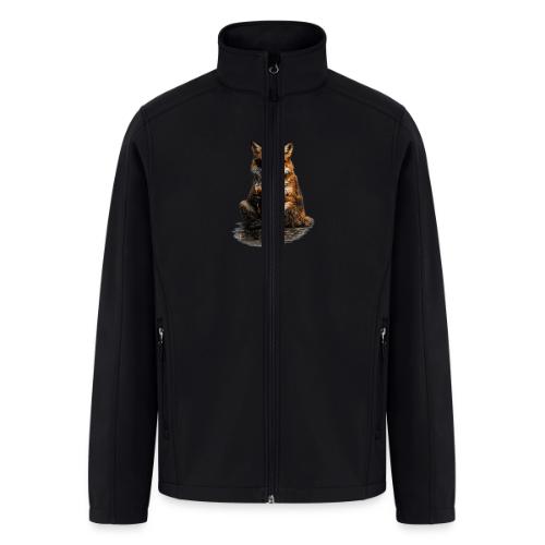Cool Red Fox Wearing Sunglasses Drinking Coffee - Men’s Soft Shell Jacket