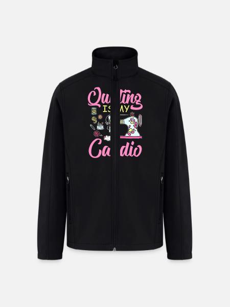 Quilting Is My Cardio - Men’s Soft Shell Jacket - black