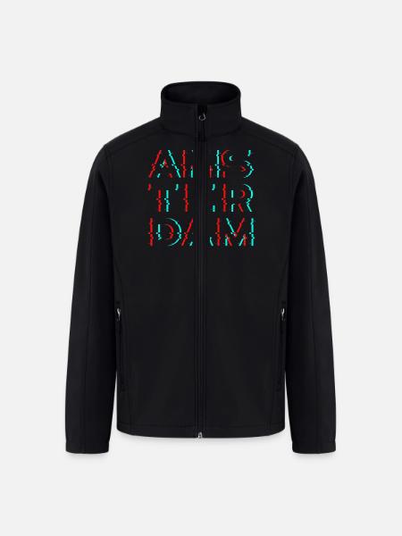 Glitchy Amsterdam - Men’s Soft Shell Jacket - black