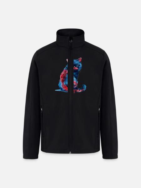 Funny Cat - Men’s Soft Shell Jacket - black
