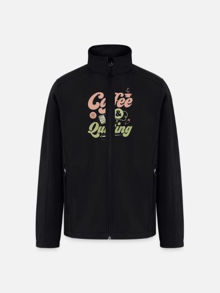 Coffee & Quilting Sewing Quilter - Men’s Soft Shell Jacket - black