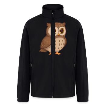 Animal cartoon owl - Men’s Soft Shell Jacket - black - Front