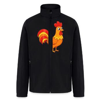 Animal cartoon rooster - Men’s Soft Shell Jacket - black - Front