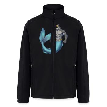Wolf mermaid king - Men’s Soft Shell Jacket - black - Front