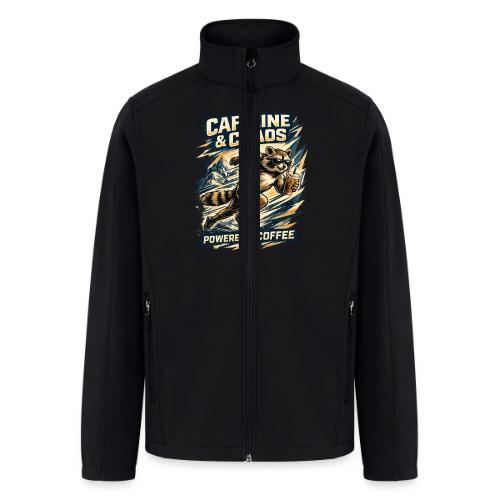 Funny Caffeine Chaos Raccoon Coffee Lover Morning - Men’s Soft Shell Jacket
