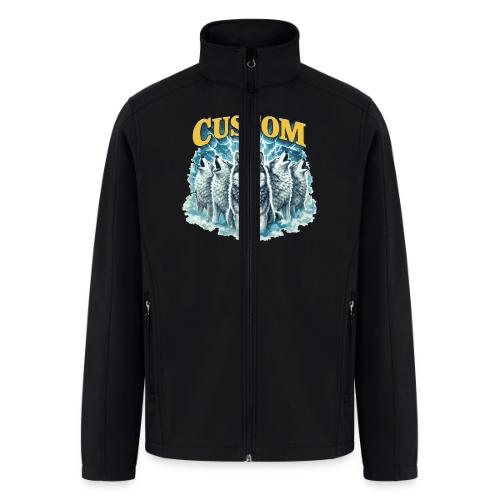 Custom Wolf Pack Howling Moon Vintage Wilderness - Men’s Soft Shell Jacket