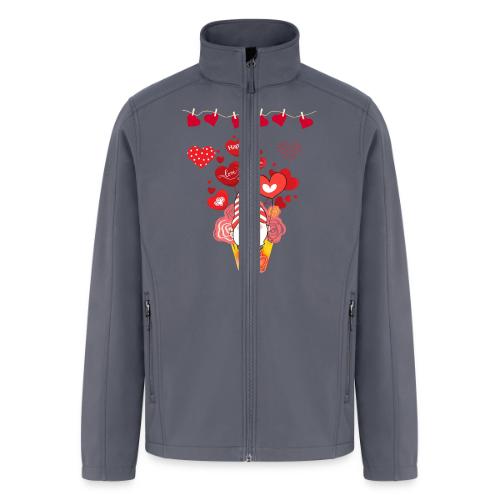 Design wrapped in love hearts, vibrating in love. - Men’s Soft Shell Jacket