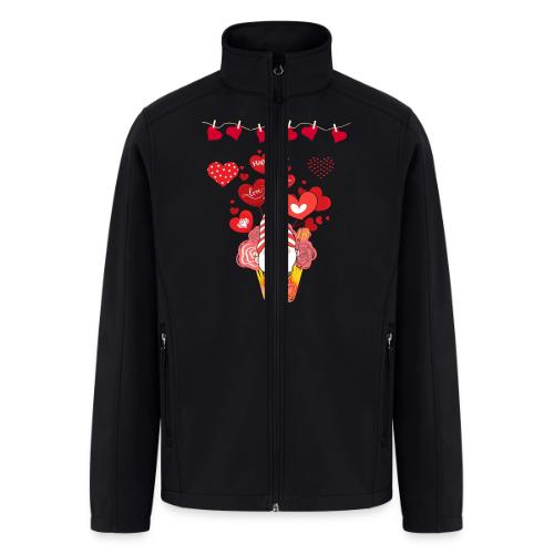 Design wrapped in love hearts, vibrating in love. - Men’s Soft Shell Jacket