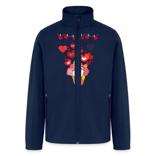 Design wrapped in love hearts, vibrating in love. - Men’s Soft Shell Jacket