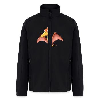 Dino Cartoon Pterodactylus - Men’s Soft Shell Jacket - black - Front