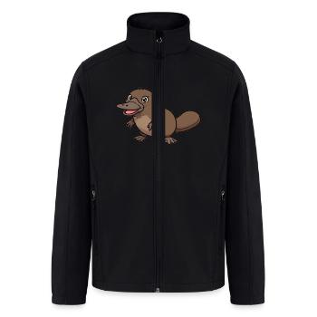 Animal cartoon platypus - Men’s Soft Shell Jacket - black - Front