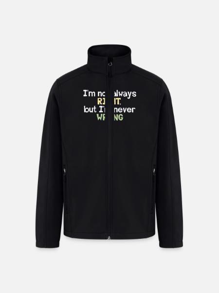 Never Wrong - Men’s Soft Shell Jacket - black