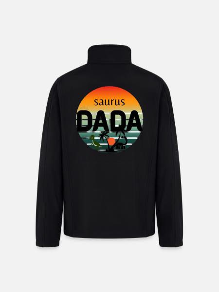 Prehistoric Dinosaur Sunset Design - Men’s Soft Shell Jacket - black
