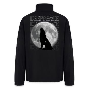 Wolf Howling at Full Moon Design - Men’s Soft Shell Jacket - black - Back