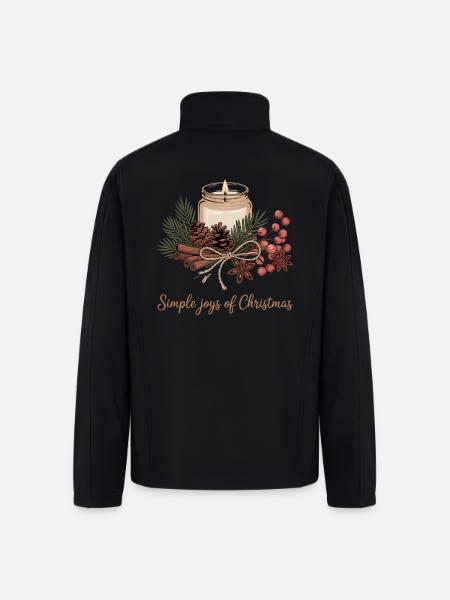 Rustic Christmas Design - Men’s Soft Shell Jacket - black