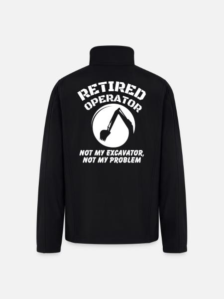 Retired Heavy Equipment Operator - Men’s Soft Shell Jacket - black