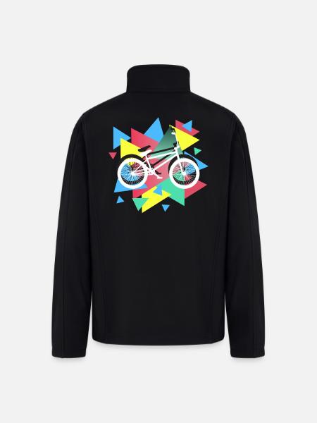 BMX Biking Geometric - Men’s Soft Shell Jacket - black