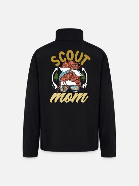 Messy Bun Scout Mom Scouting Mother - Men’s Soft Shell Jacket - black