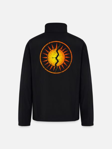 Cracked Sunburst Emblem - Men’s Soft Shell Jacket - black