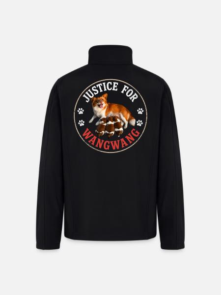 Justice For Wangwang Dog - Men’s Soft Shell Jacket - black