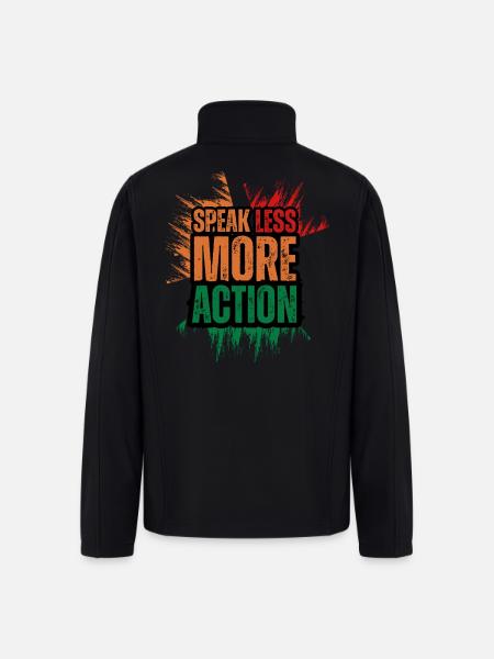 Speak Less Do More - Men’s Soft Shell Jacket - black